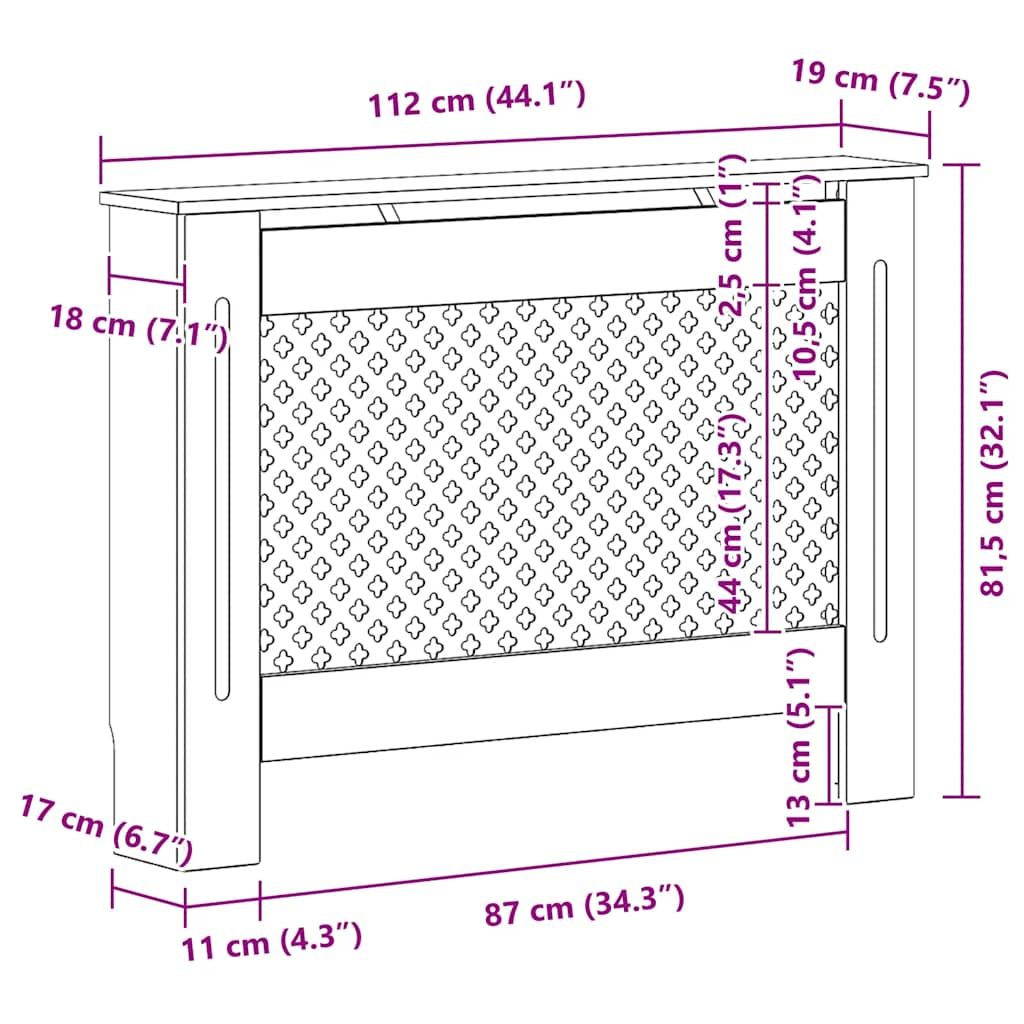 Radiator Cover 44.1"x7.5"x32. MDF