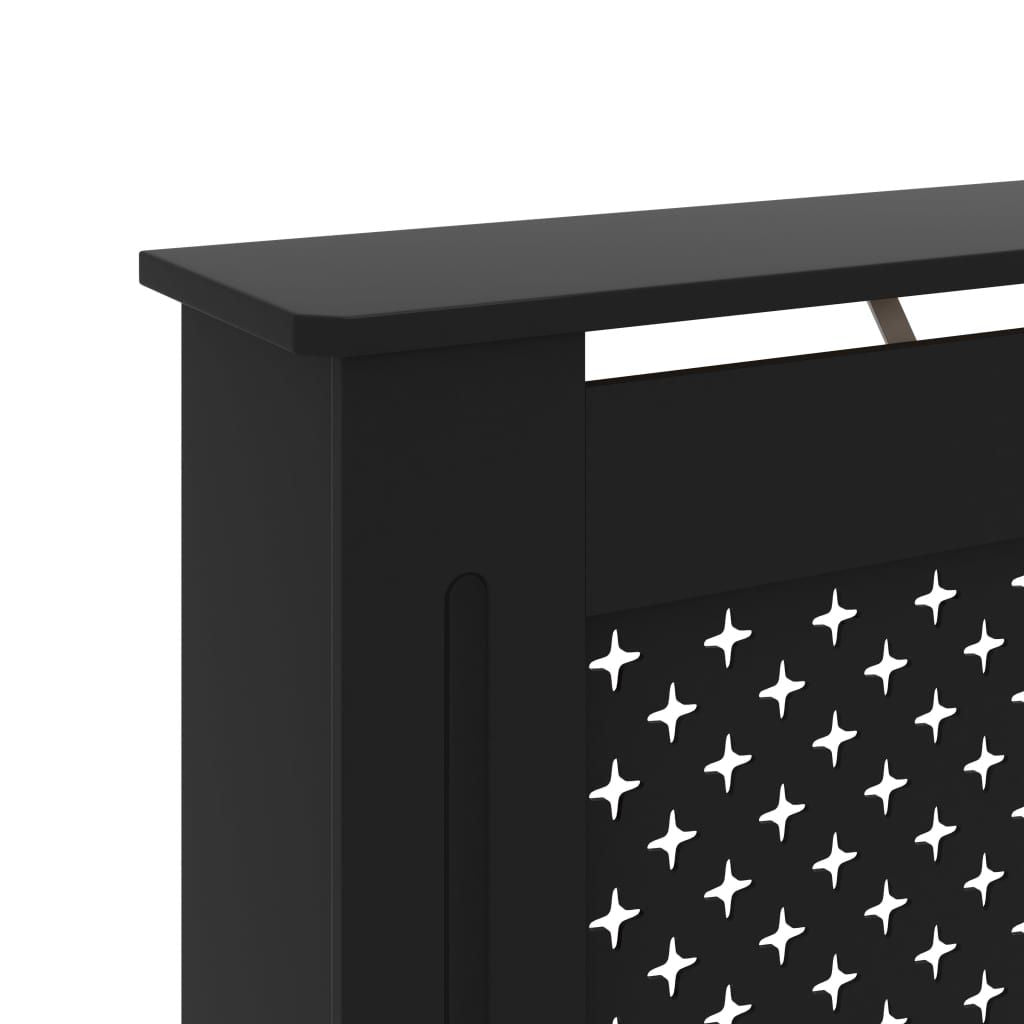 Black Radiator Cover with Shelf Space and Honeycomb Pattern