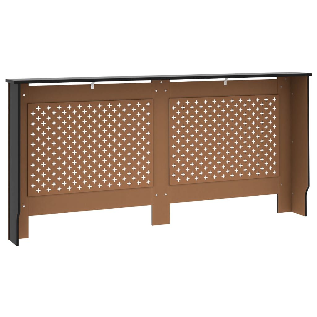 Black Radiator Cover with Shelf Space and Honeycomb Pattern