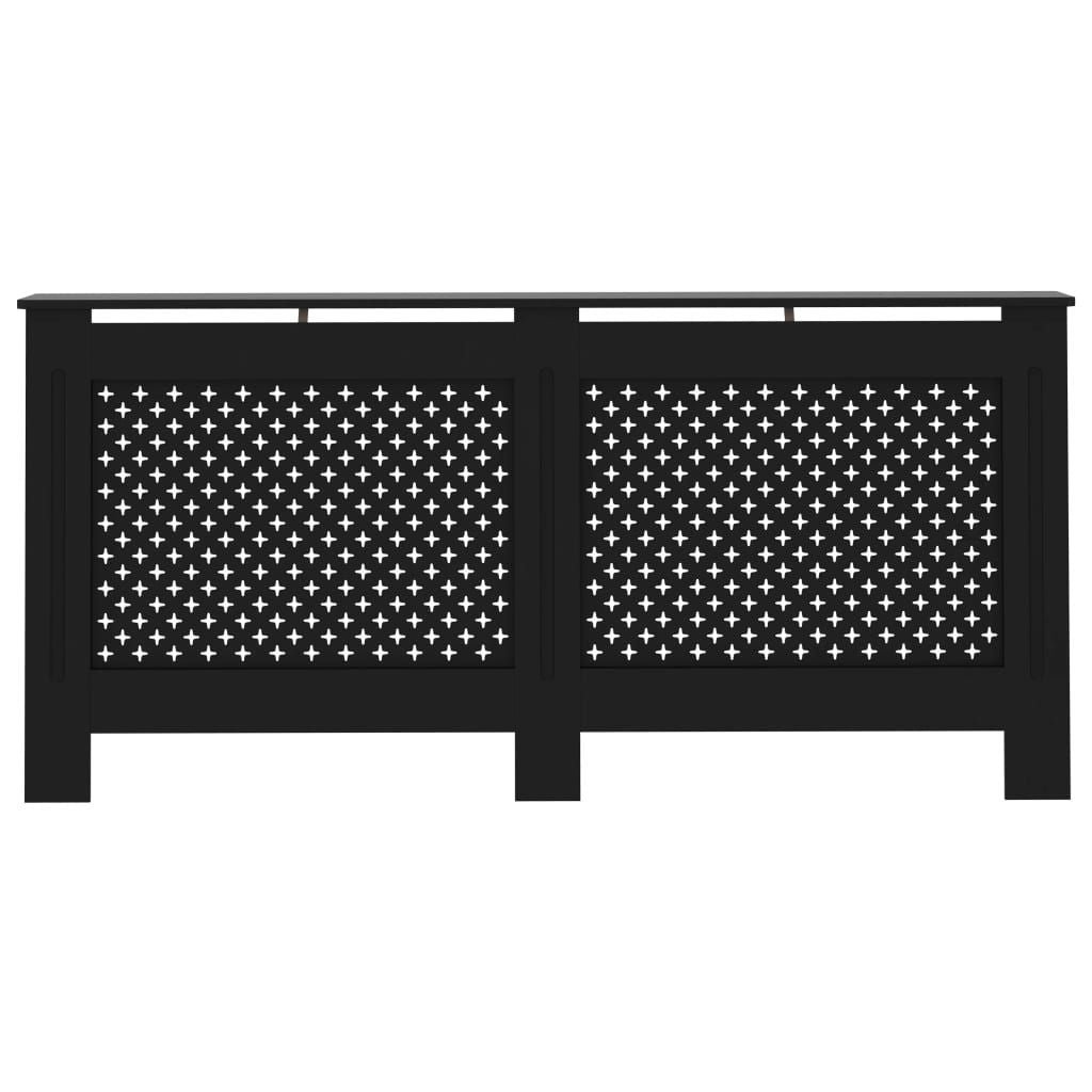 Black Radiator Cover with Shelf Space and Honeycomb Pattern