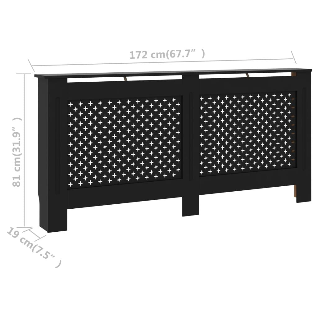 Black Radiator Cover with Shelf Space and Honeycomb Pattern