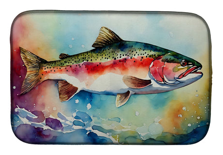 Rainbow Trout Dish Drying Mat – Absorbent, Non-Slip Kitchen Counter Mat