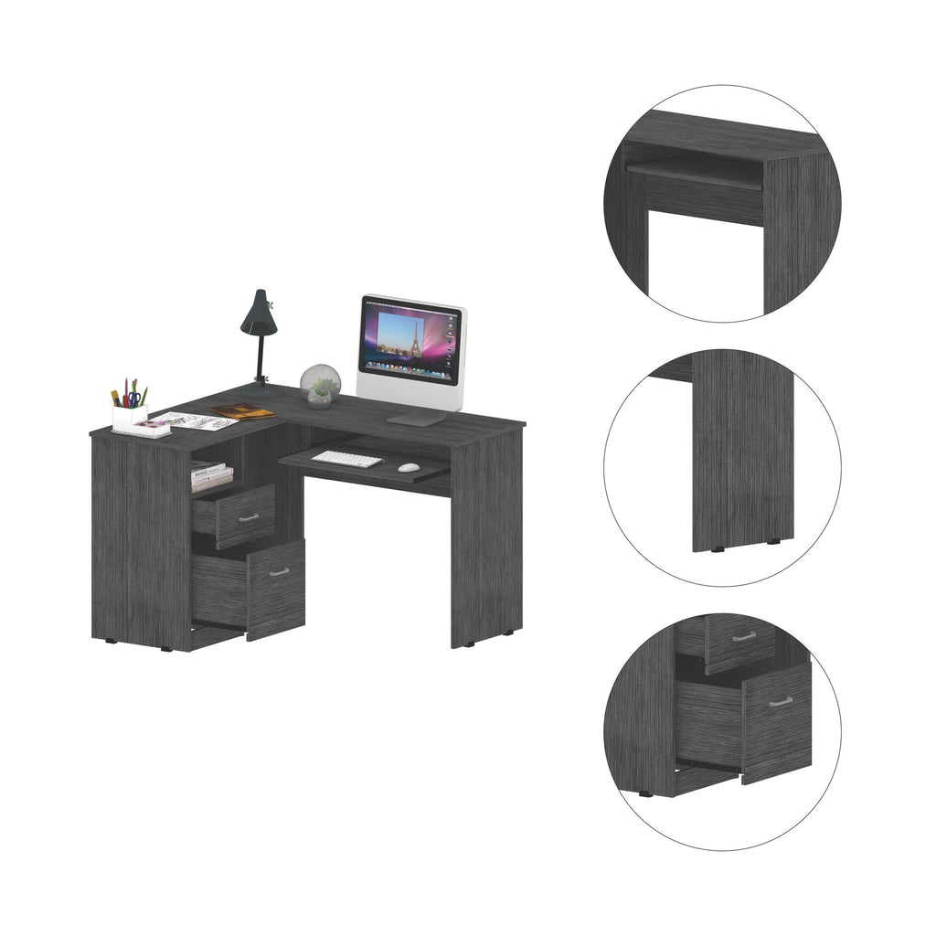 Raleigh L-Shaped Desk with Drawers and CPU Storage