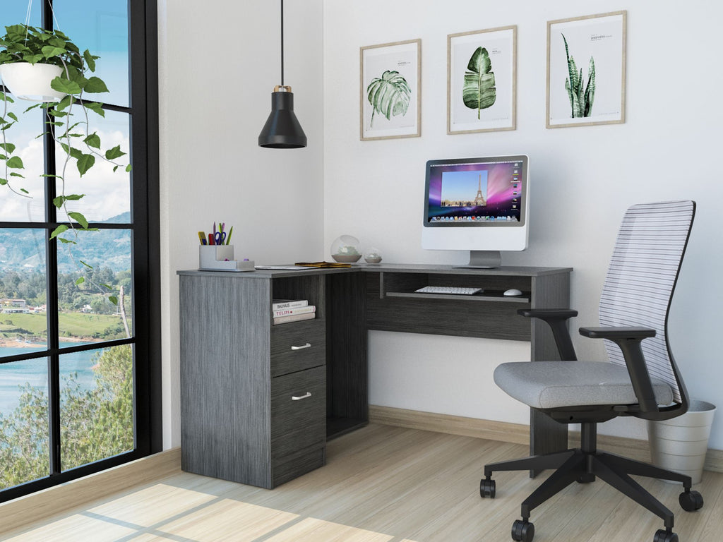 Raleigh L-Shaped Desk with Drawers and CPU Storage