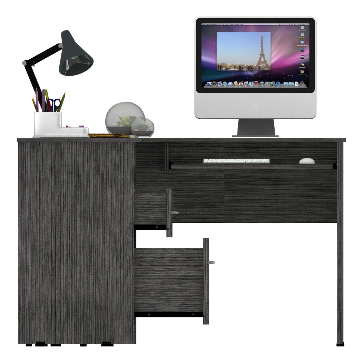 Raleigh L-Shaped Desk with Drawers and CPU Storage