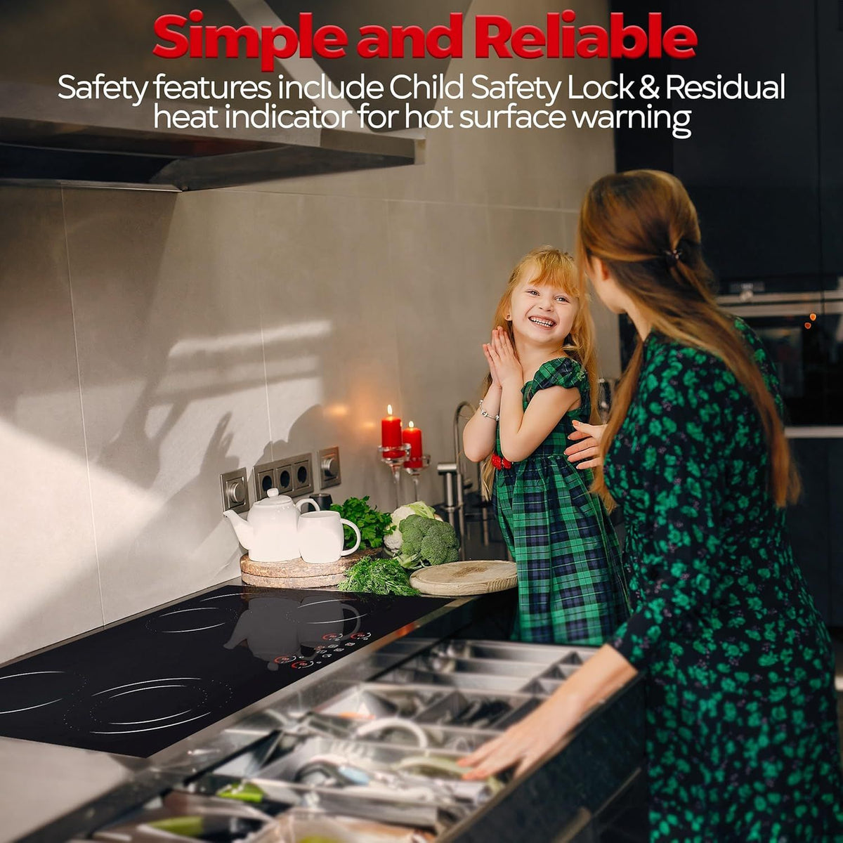 Ramblewood 7200W 4 Burner Electric Cooktop