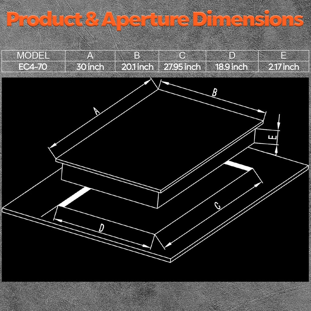 Ramblewood 7200W 4 Burner Electric Cooktop