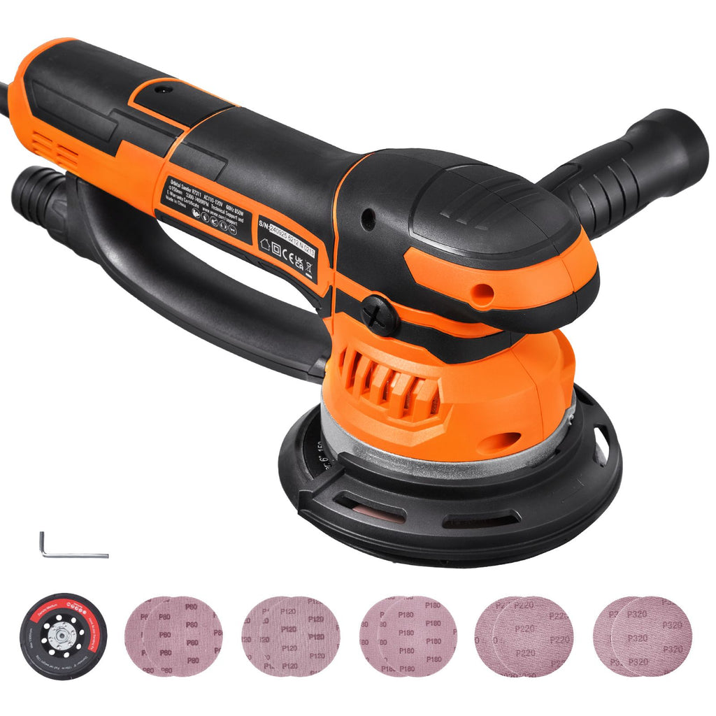 Professional 6- Random Orbital Sander with Dual-Action Mode and Variable Speed