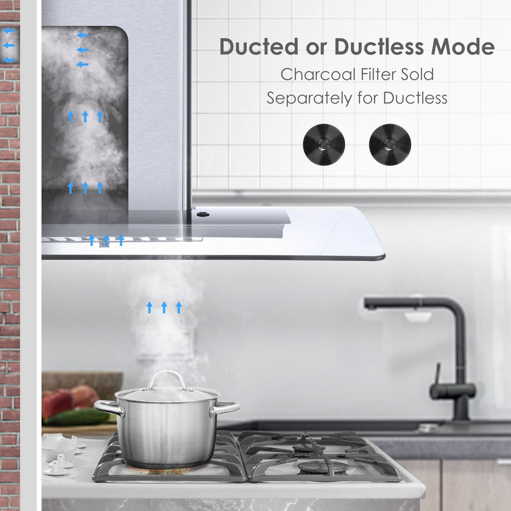 Wall Mount Range Hood with 3-Speed Controls