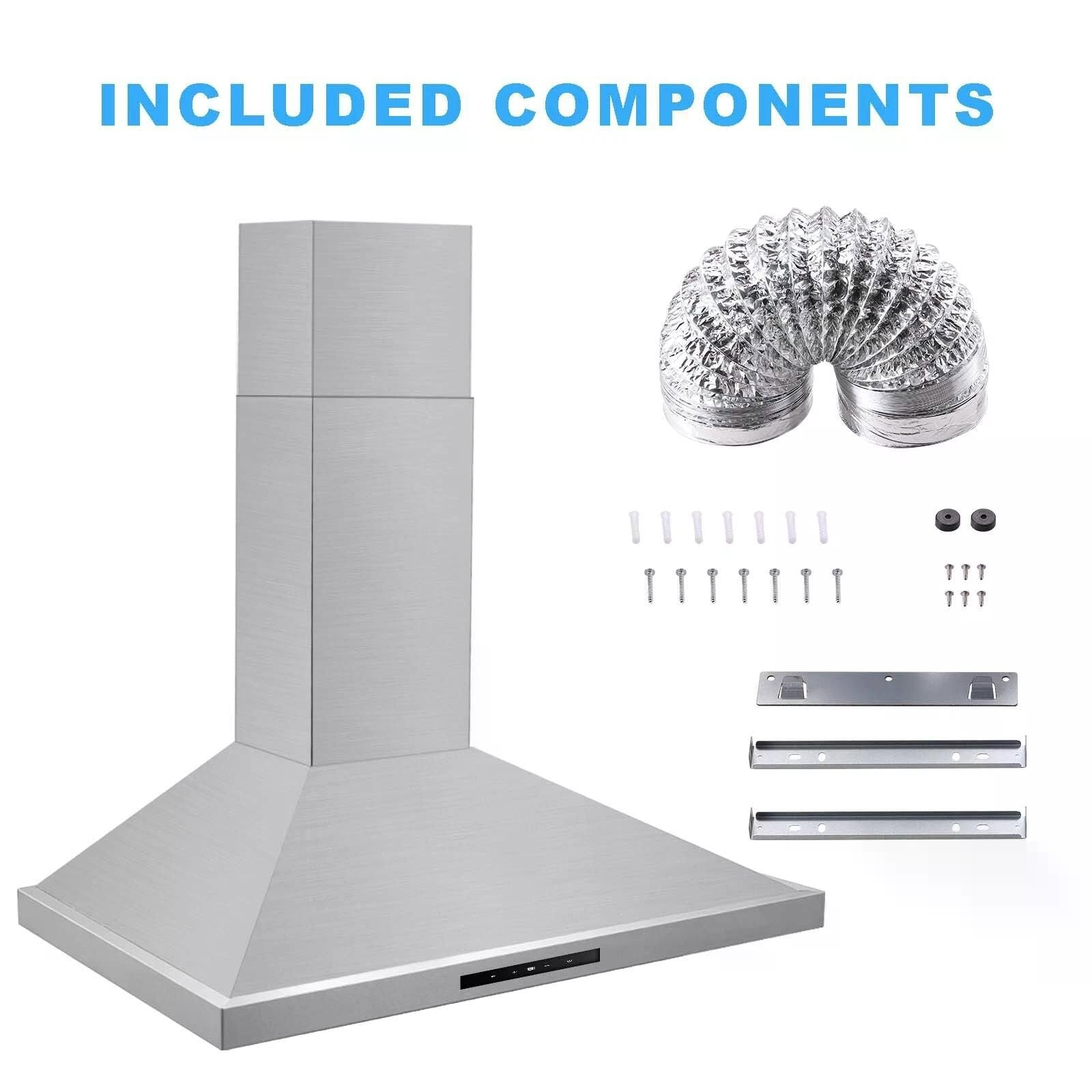 450 CFM 30- Stainless Steel Range Hood with Touch Control and LED Lighting