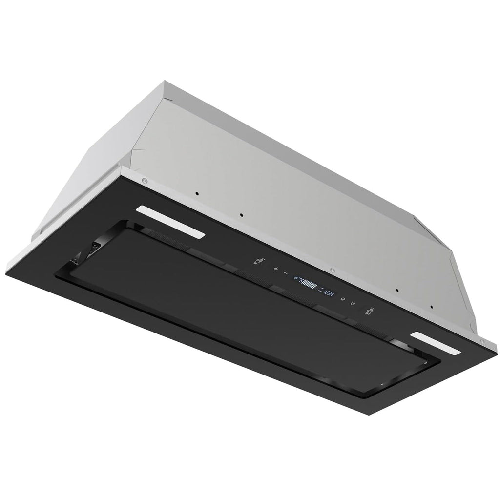 Black Glass Range Hood Insert with Gesture Control