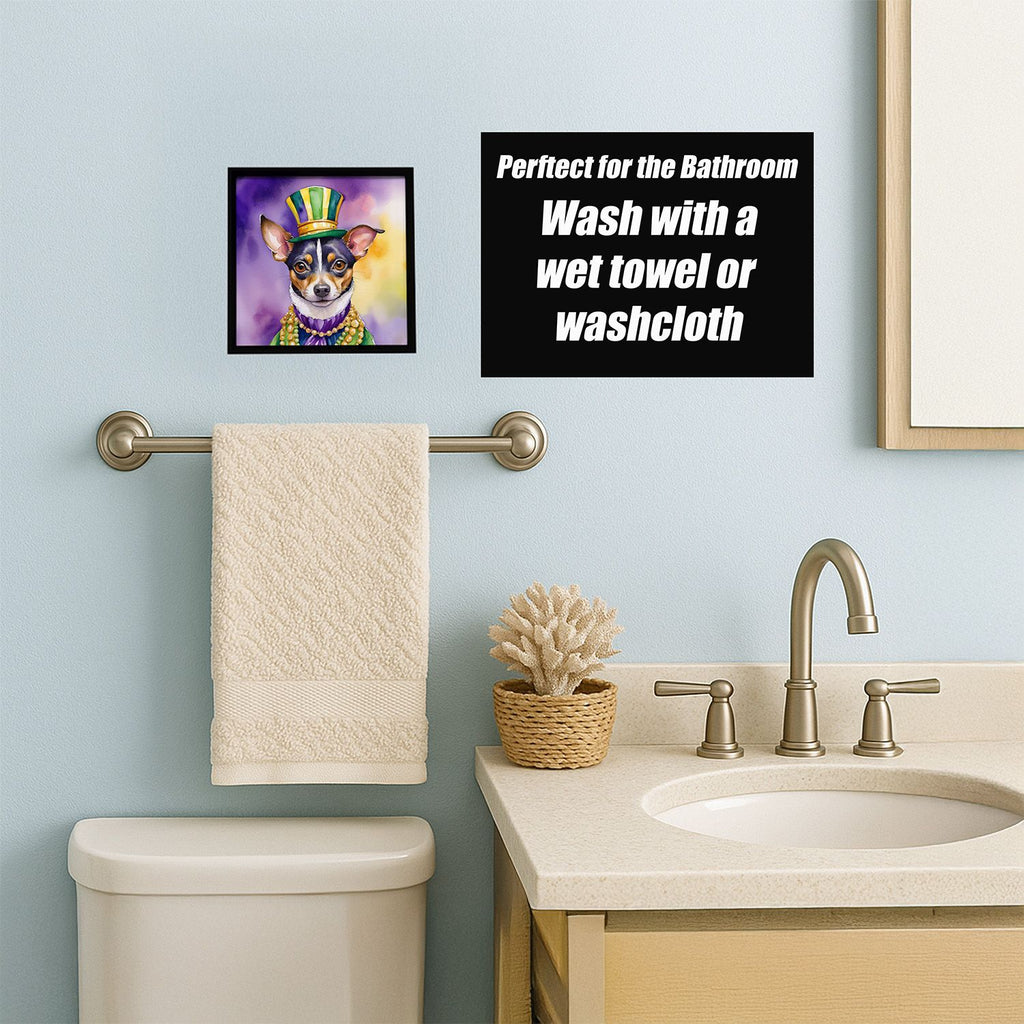 Rat Terrier King of Mardi Gras Framed Wall Art