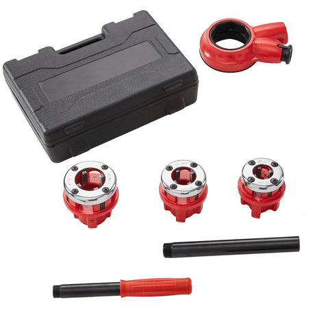 Manual Ratcheting Pipe Threader Kit with Three NPT Dies