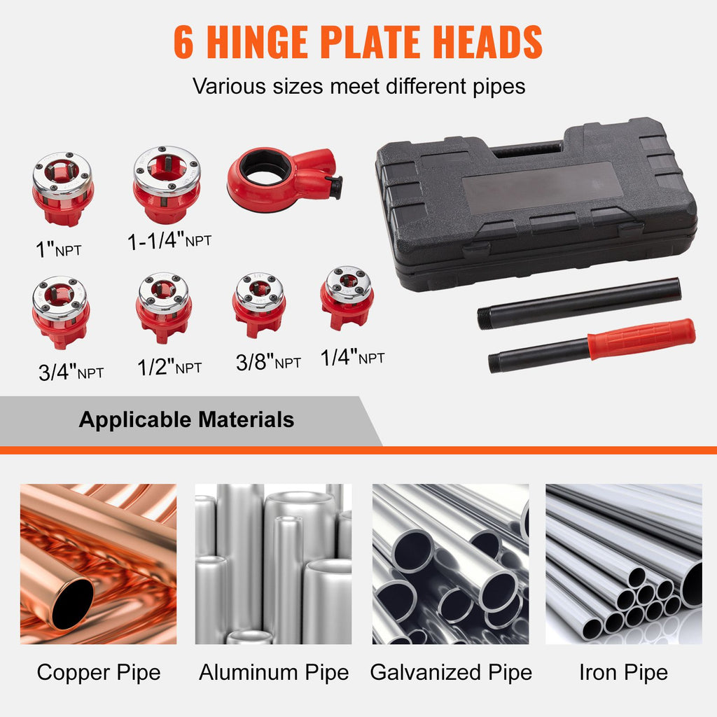 Manual Ratcheting Pipe Threader for Repair and New Threads
