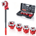Manual Ratchet Pipe Threader Kit with Four Dies