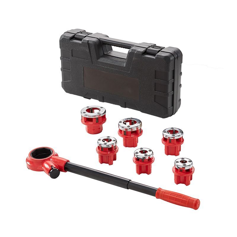 Ratchet Pipe Threader Kit with Six Dies and Case