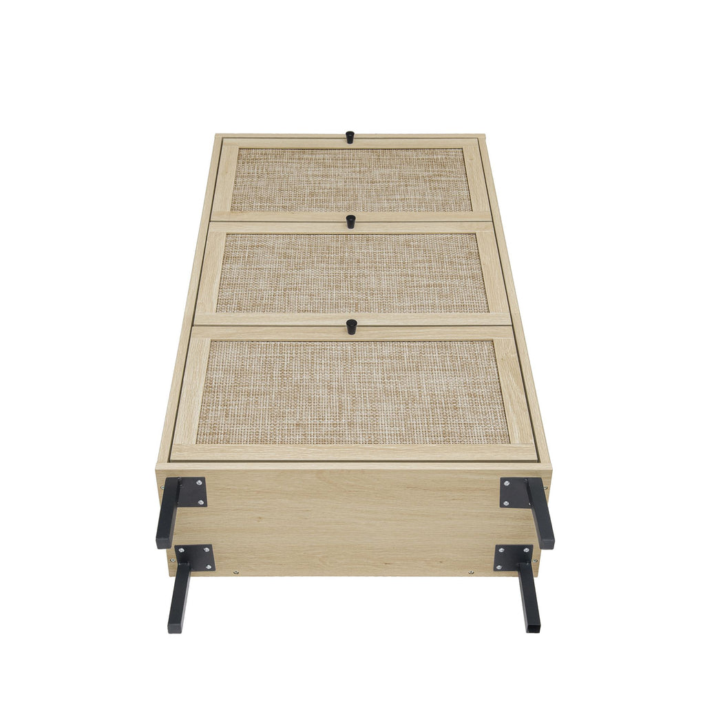 Freestanding Shoe Storage Cabinet with Three Doors for Entryway