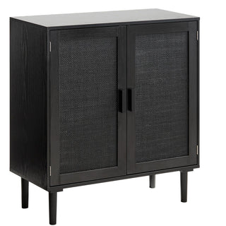 Rattan Storage Cabinet with 2 Magnetic Doors & Adjustable Shelves - Accent Sideboard for Entryway, Living Room, Kitchen