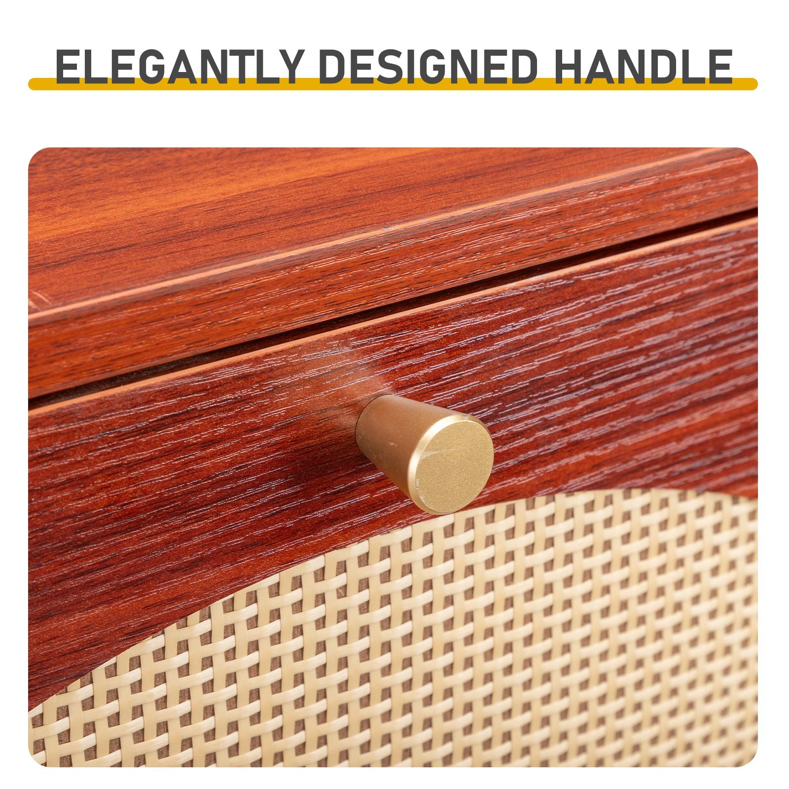 Tall Flip-Down Shoe Cabinet with Natural Woven Front