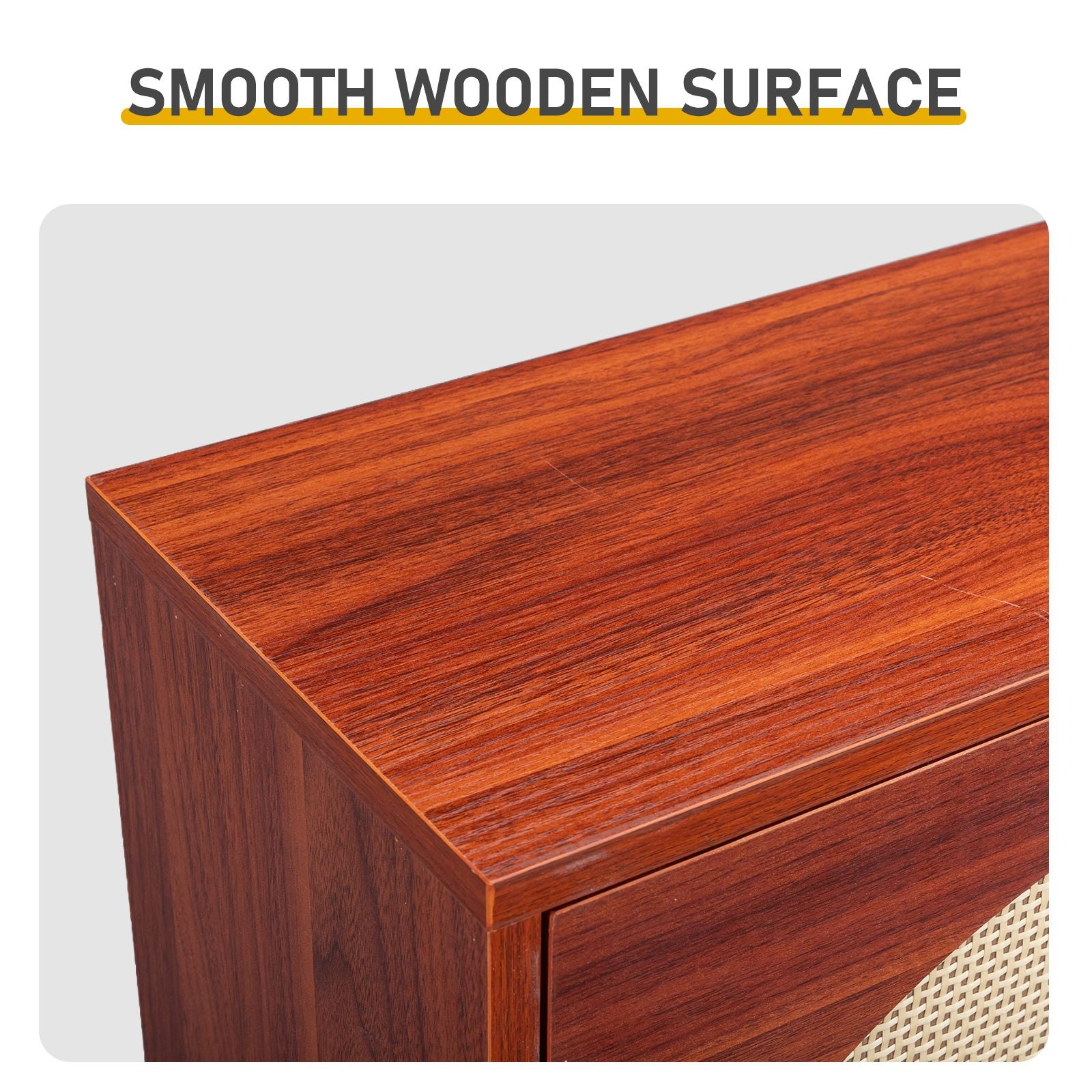 Tall Flip-Down Shoe Cabinet with Natural Woven Front