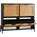 Rattan Shoe Cabinet with 4 Flip Drawers – Slim Entryway Storage