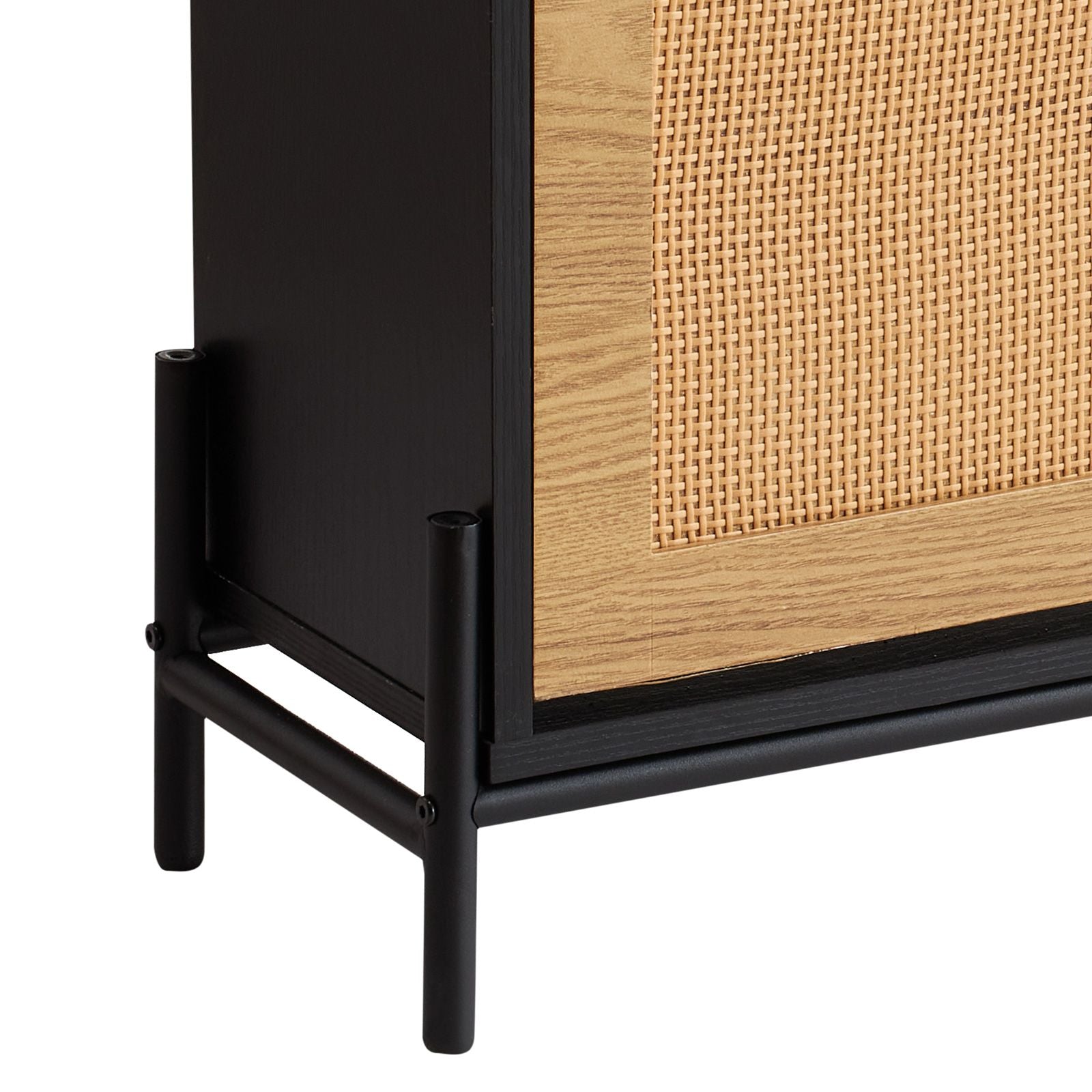 Rattan Shoe Cabinet with 4 Flip Drawers – Slim Entryway Storage