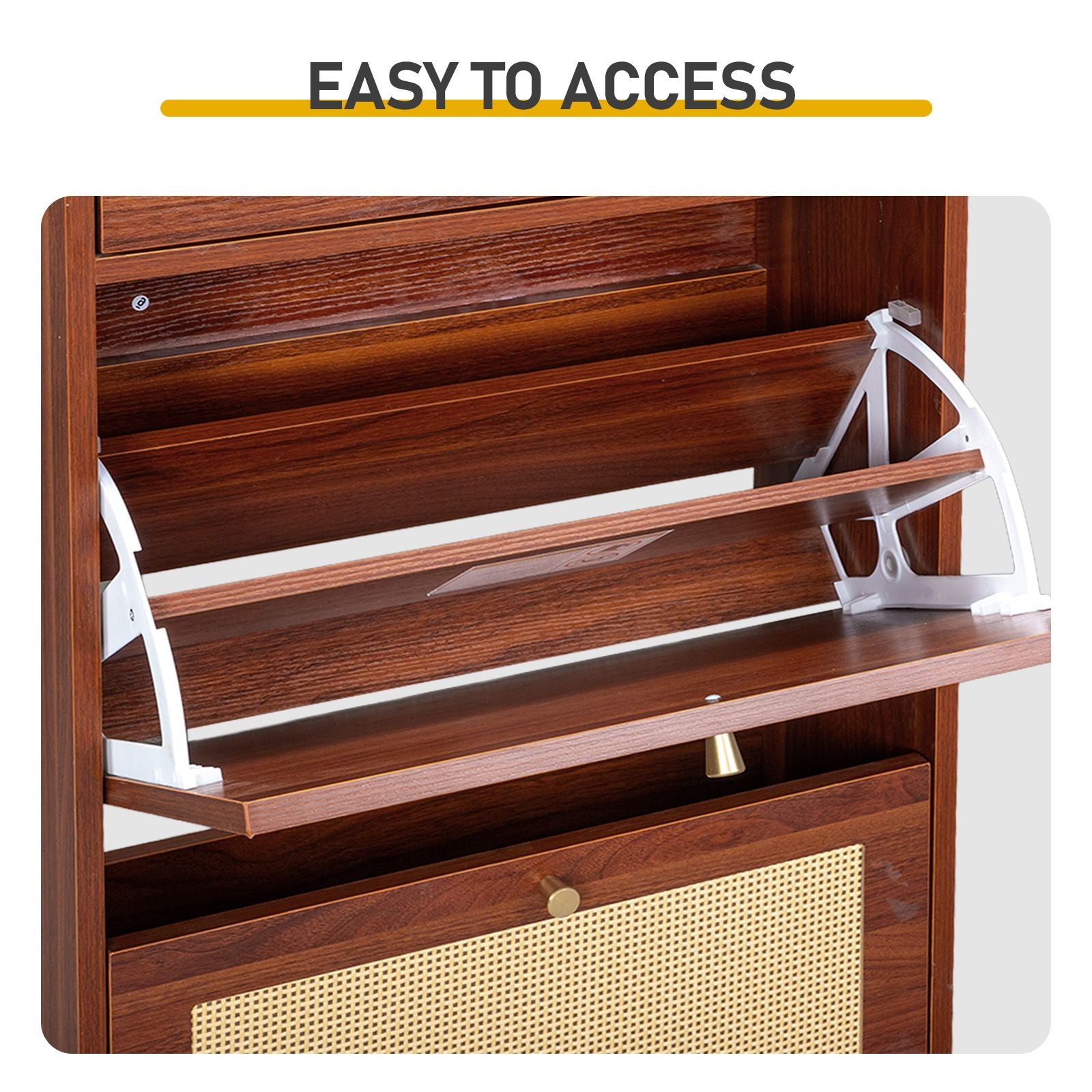 Space-Saving Entryway Shoe Cabinet with Drawer and Flip-Down Storage