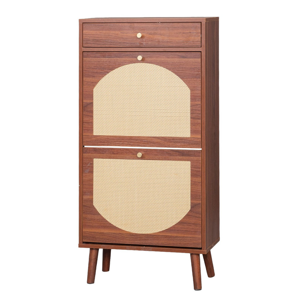 Space-Saving Entryway Shoe Cabinet with Drawer and Flip-Down Storage