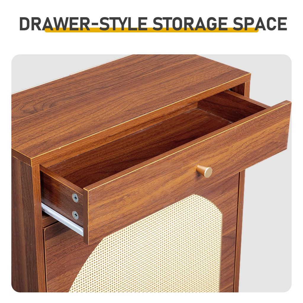 Space-Saving Entryway Shoe Cabinet with Drawer and Flip-Down Storage
