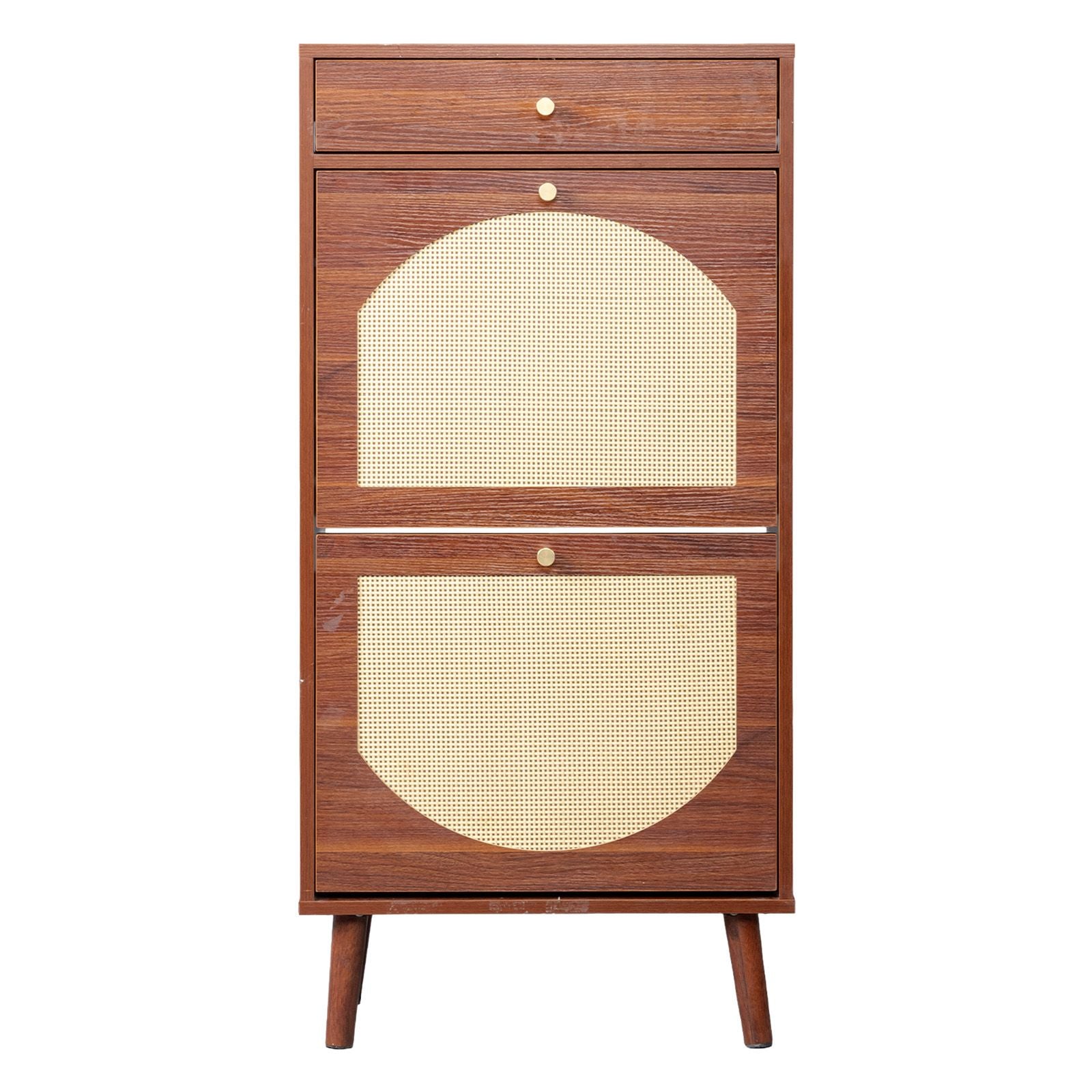 Space-Saving Entryway Shoe Cabinet with Drawer and Flip-Down Storage