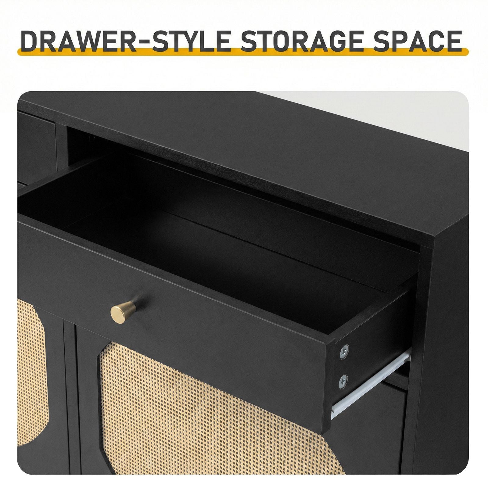 Black Shoe Cabinet with Drawers and Flip Compartments