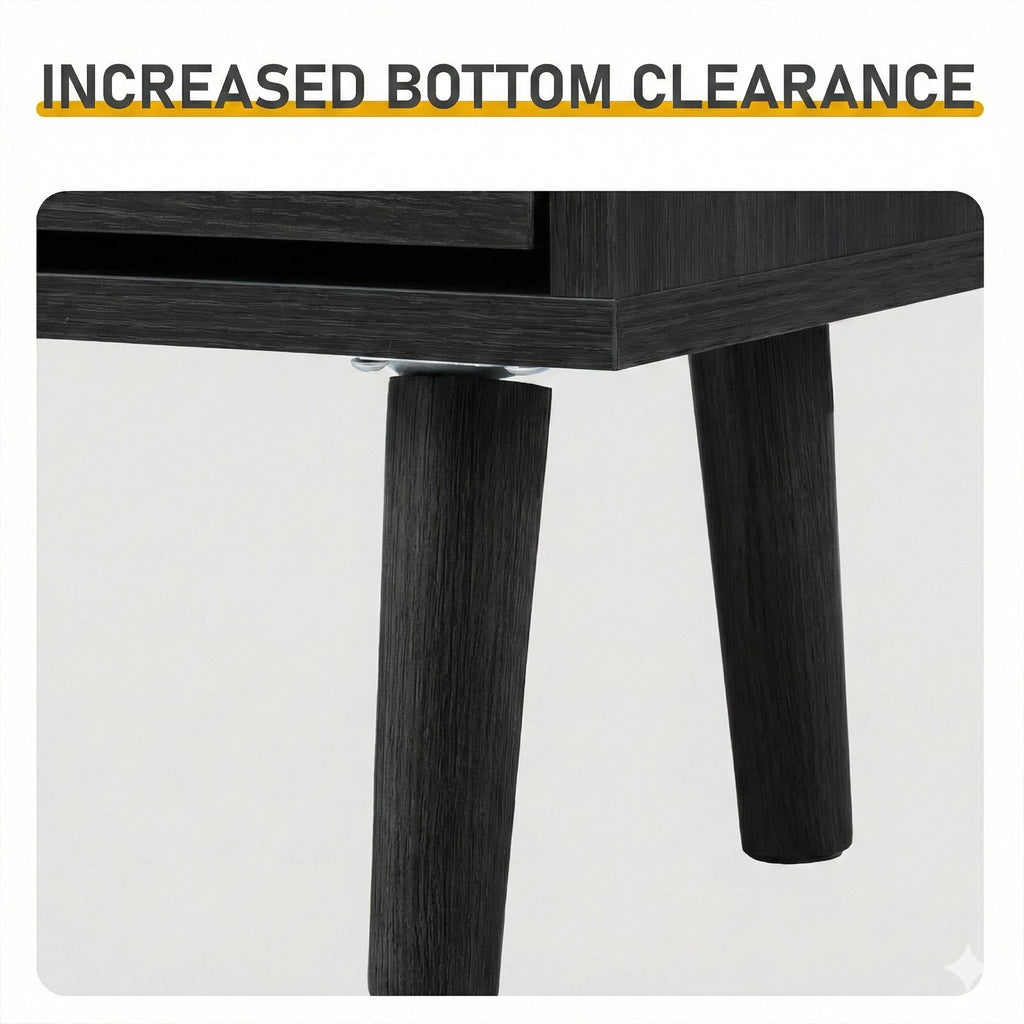 Black Shoe Cabinet with Drawers and Flip Compartments