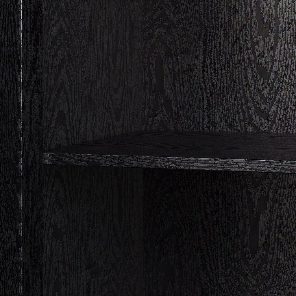 Black Bohemian Sideboard with Woven Door Fronts