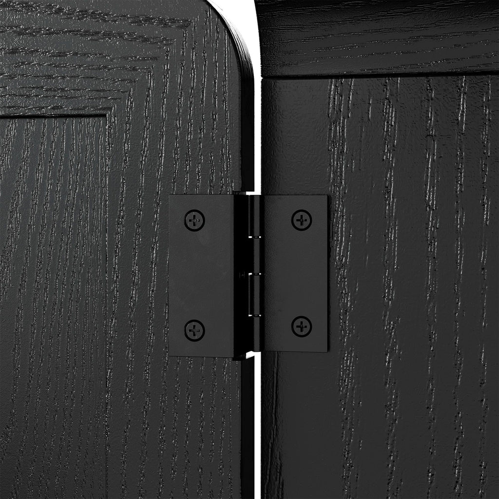 Black Bohemian Sideboard with Woven Door Fronts