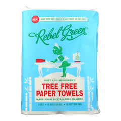 Rebel Green Tree Free Bam Paper Towels, 2-Count, Case of 12