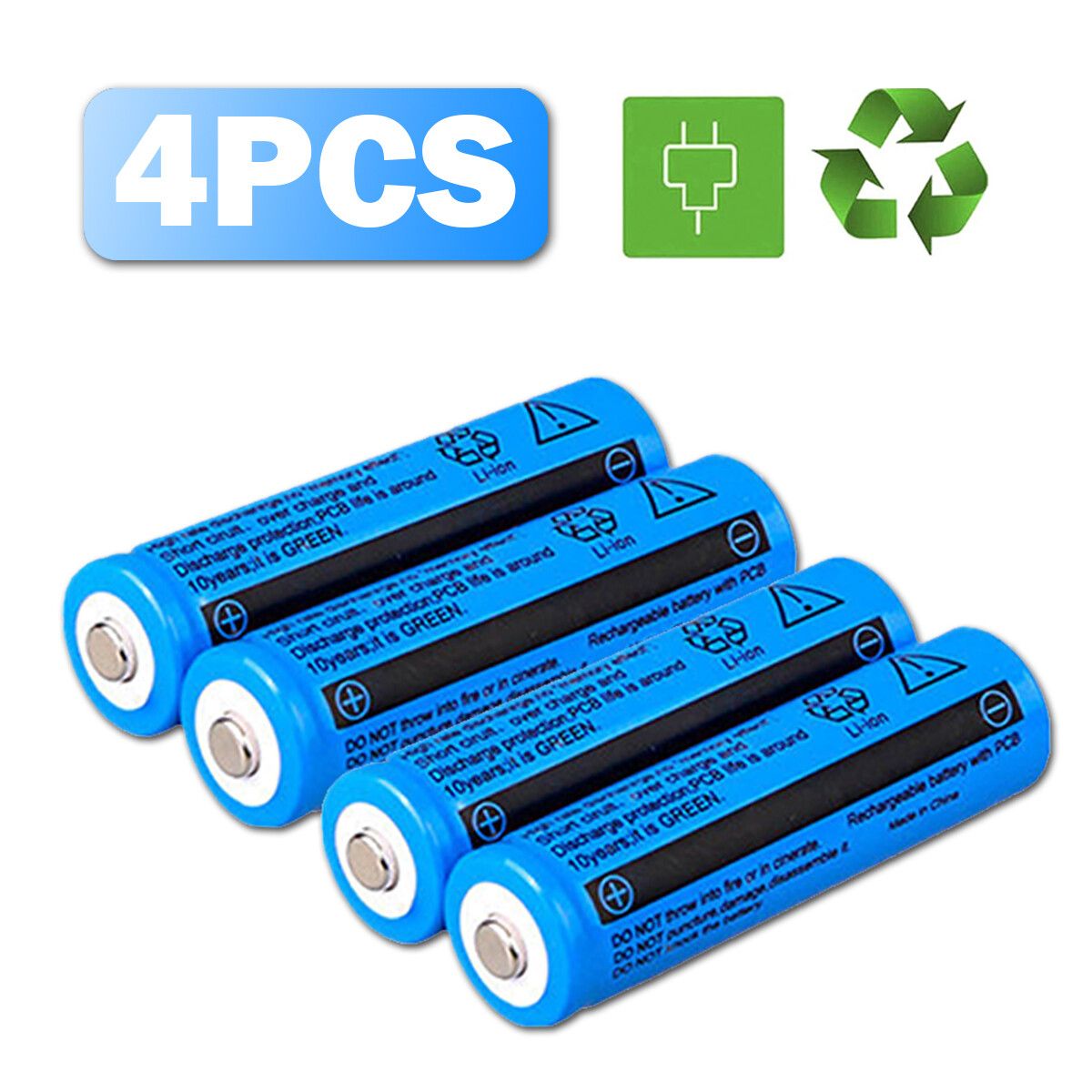 Rechargeable Button-Top Batteries and USB Charger