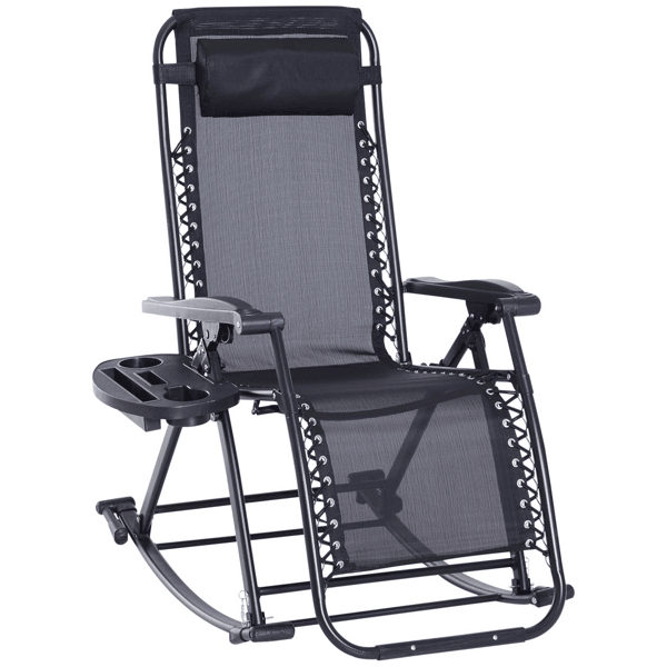 Zero-Gravity Recliner with Bungee Support, Cup Tray & Foldable Design