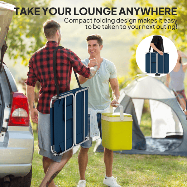 Adjustable Outdoor Lounger with Face Cavity and Side Pocket