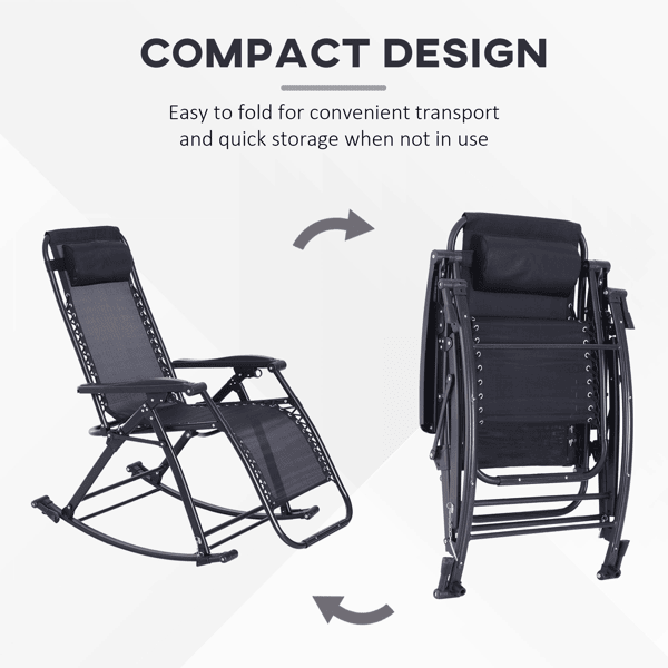 Zero-Gravity Recliner with Bungee Support, Cup Tray & Foldable Design