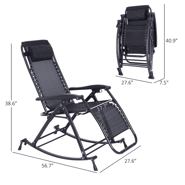 Zero-Gravity Recliner with Bungee Support, Cup Tray & Foldable Design