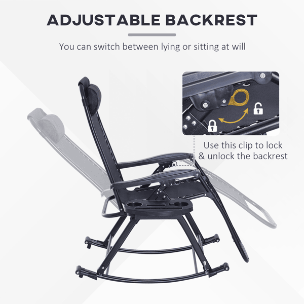 Zero-Gravity Recliner with Bungee Support, Cup Tray & Foldable Design