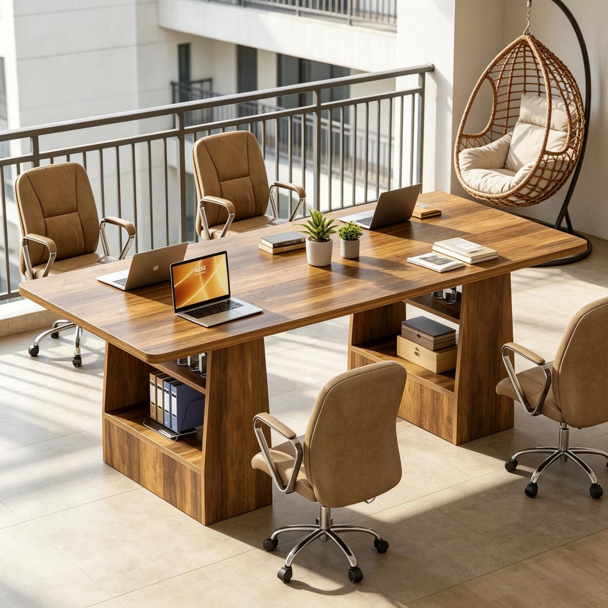 Conference Table with 4-Tier Storage and Multipurpose Design