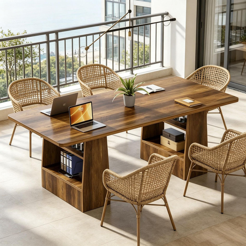 Conference Table with 4-Tier Storage and Multipurpose Design