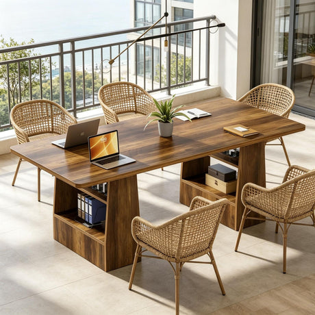 Conference Table with 4-Tier Storage and Multipurpose Design