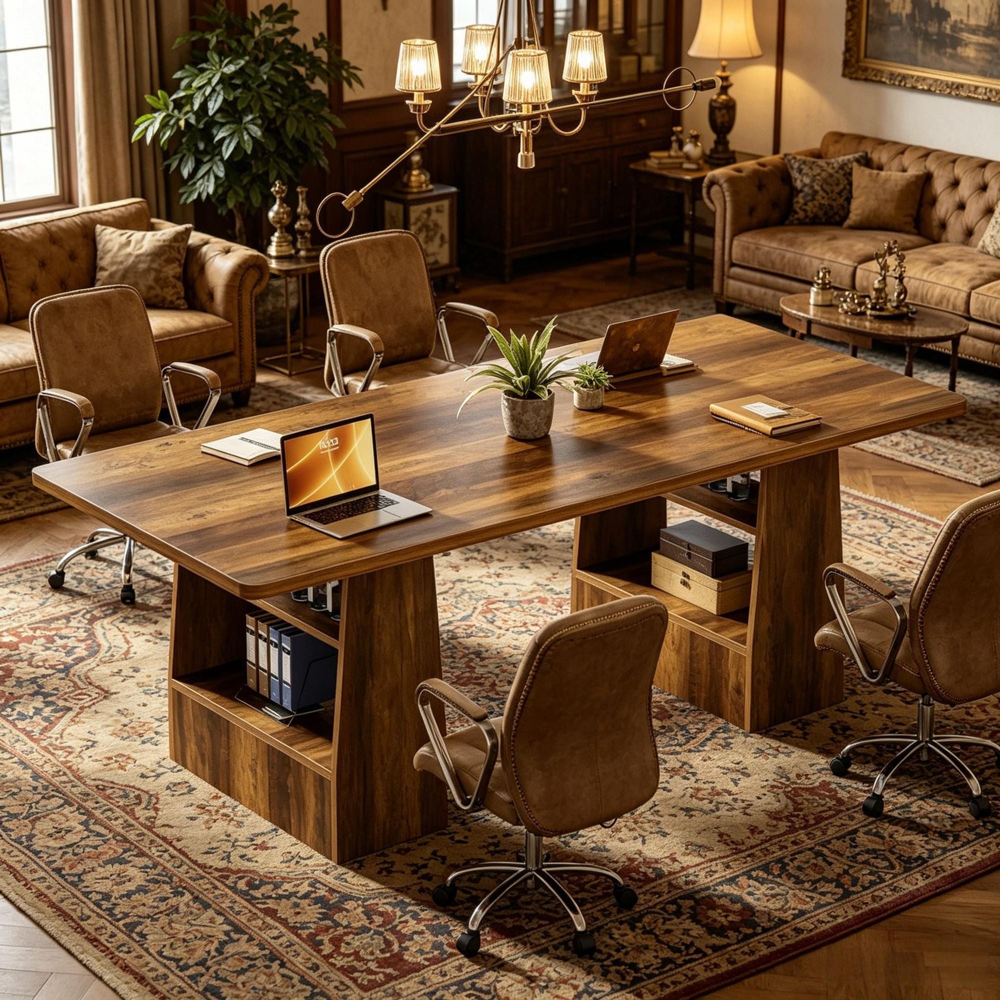 Conference Table with 4-Tier Storage and Multipurpose Design