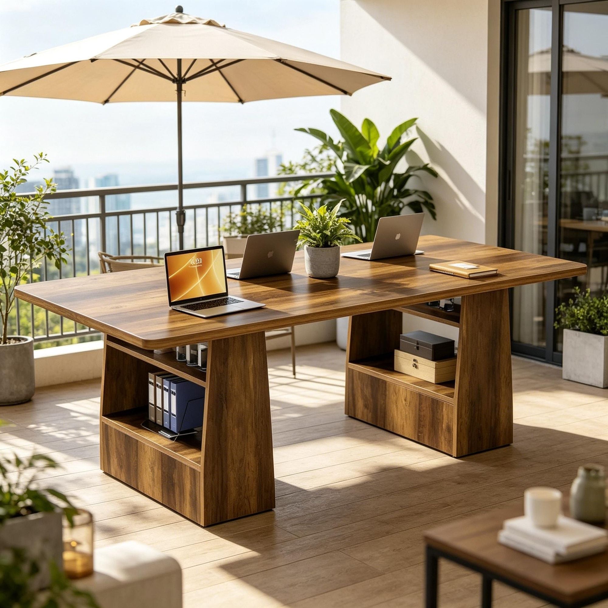 Conference Table with 4-Tier Storage and Multipurpose Design