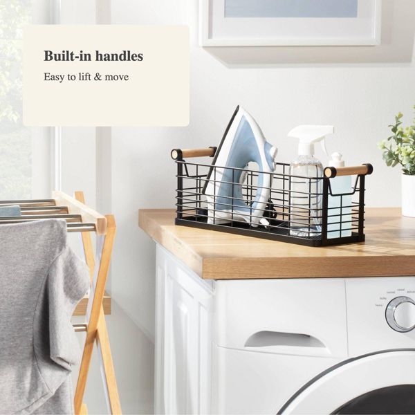 Versatile Rectangular Basket with Handles and Side Cutouts