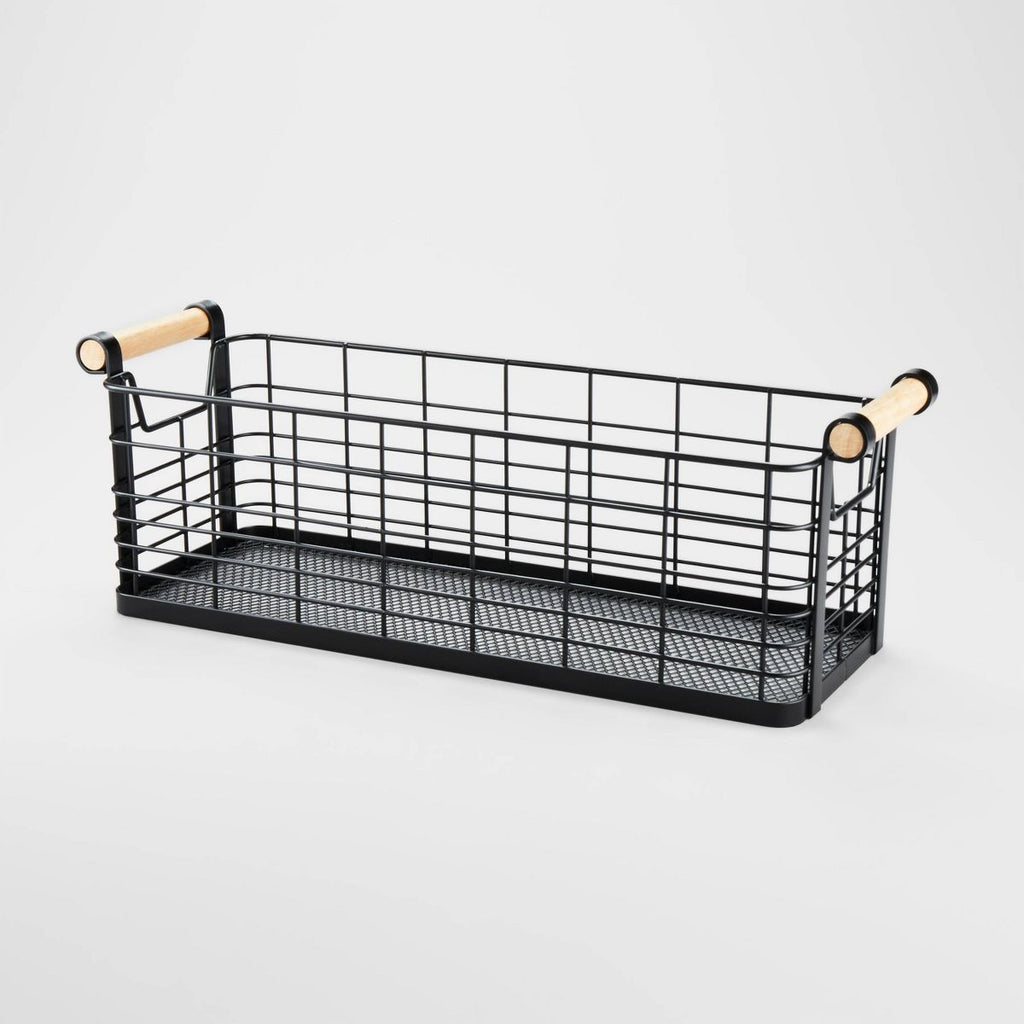 Versatile Rectangular Basket with Handles and Side Cutouts