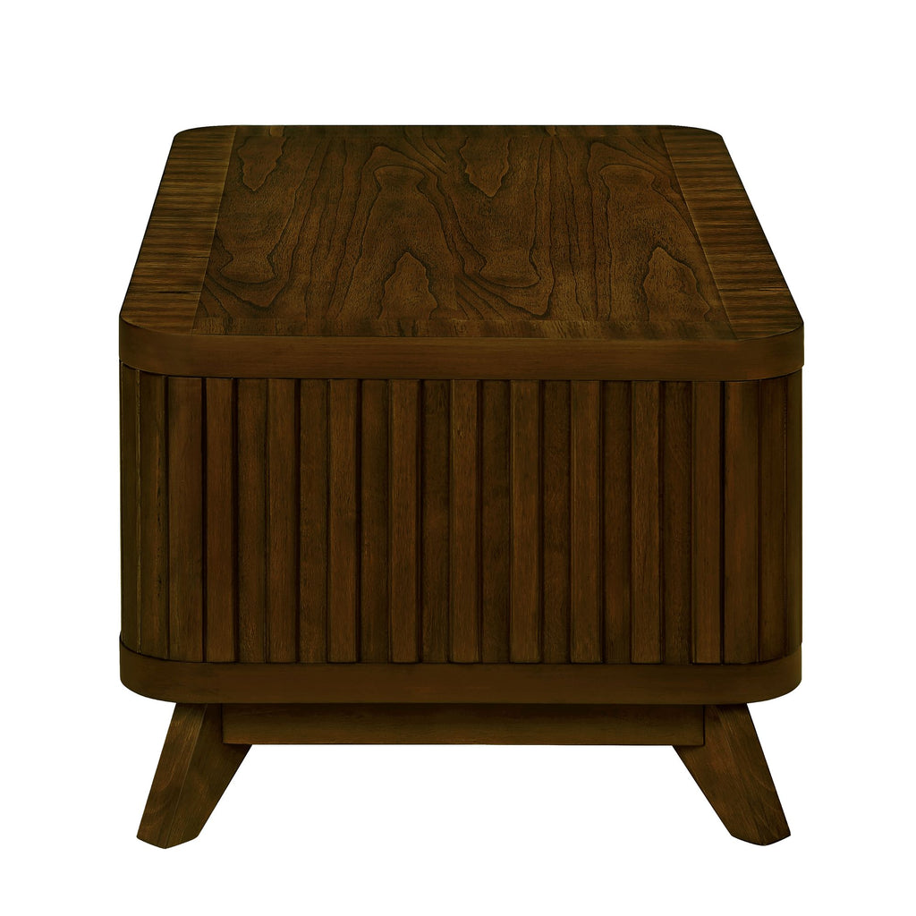 Walnut Coffee Table with Open Lower Shelf