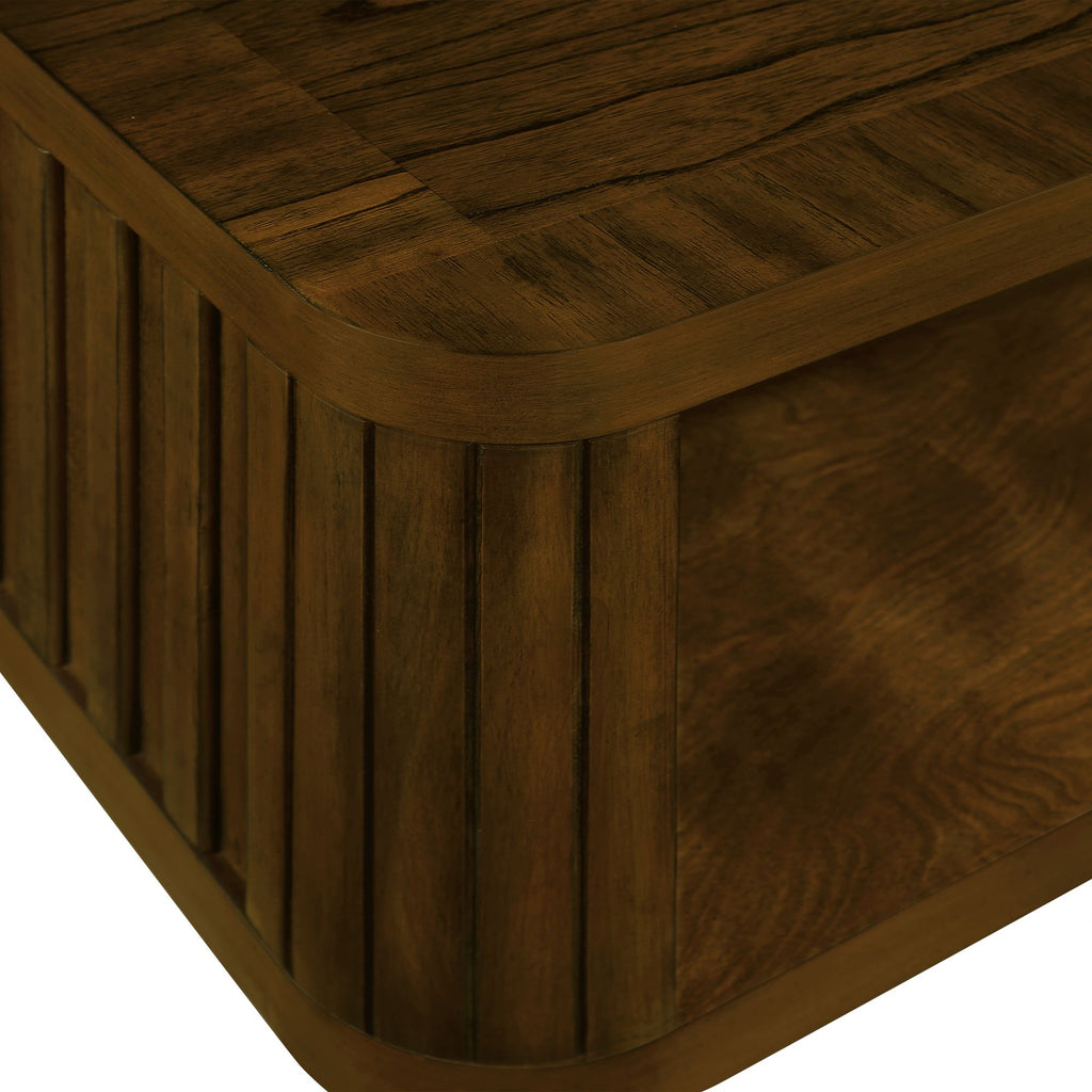 Walnut Coffee Table with Open Lower Shelf